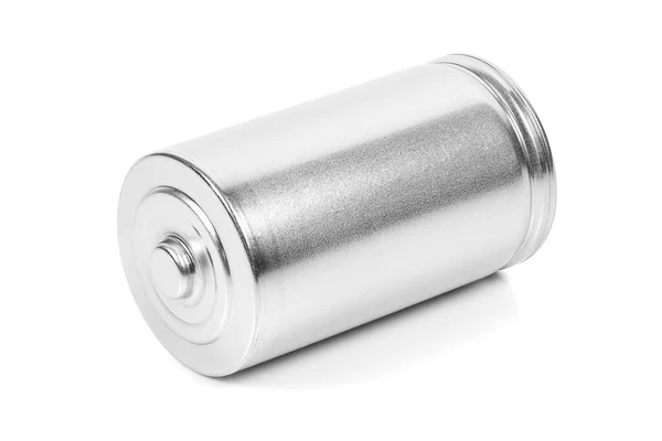 Batterie Lr20 Isolée Sur Fond Blanc Avec Chemin Coupe — Photo