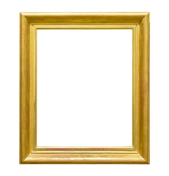 クリッピングパスと白の背景に隔離された肖像画黄金の装飾的な画像フレーム — ストック写真
