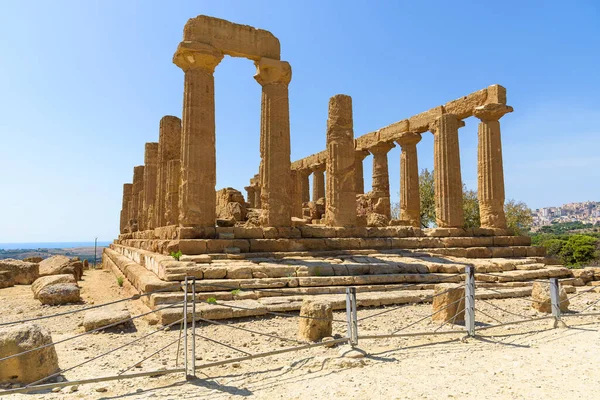 Agrigento Sicilya Talya Daki Tapınaklar Vadisi Ndeki Juno Tapınağı Nın — Stok fotoğraf