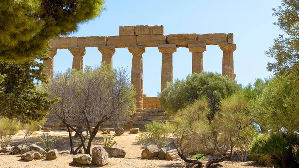Agrigento Sicilya Talya Daki Tapınaklar Vadisi Ndeki Juno Tapınağı Nın — Stok fotoğraf