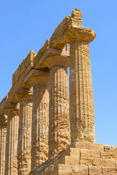 Agrigento Sicilya Talya Daki Tapınaklar Vadisi Ndeki Juno Tapınağı Nın — Stok fotoğraf