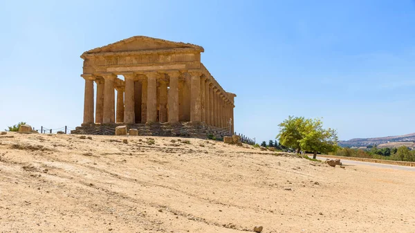 Agrigento Sicilya Talya Daki Tapınaklar Vadisi Ndeki Concordia Tapınağı Kalıntıları — Stok fotoğraf