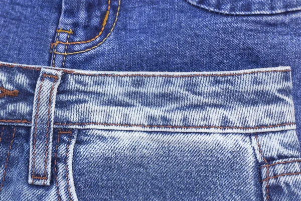 蓝色牛仔裤的背景质地 斜纹棉布 牛仔裤 复制空间 — 图库照片