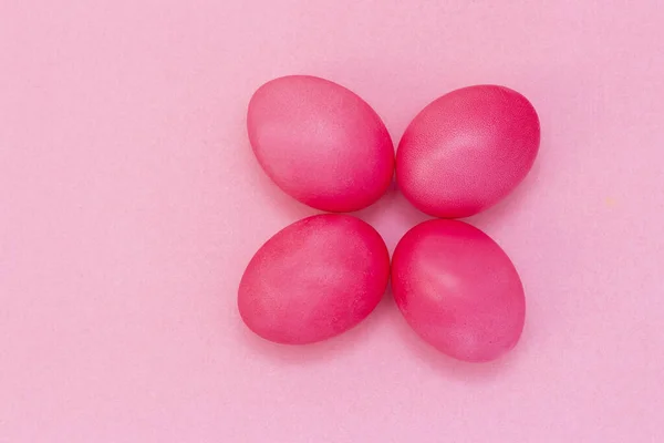 Easter Eggs Pink Color Pink Background Happy Easter — Stock Photo, Image