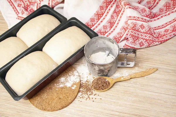 Виготовлення Хліба Тісто Формі Хліба — стокове фото