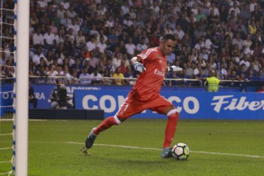 La Coruna, İspanya .20 Ağustos 2017 RC Deportivo de La Coruna ve Real Madrid arasındaki La Liga maçı sırasında Real Madrid 'in klavye kalecisi.