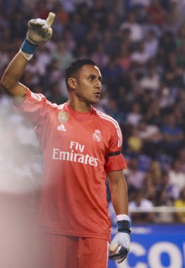 La Coruna, İspanya .20 Ağustos 2017 RC Deportivo de La Coruna ve Real Madrid arasındaki La Liga maçı sırasında Real Madrid 'in klavye kalecisi.