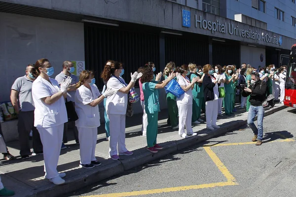 Coruna Espanha Profissionais Saúde Que Lidam Com Nova Crise Coronavírus — Fotografia de Stock