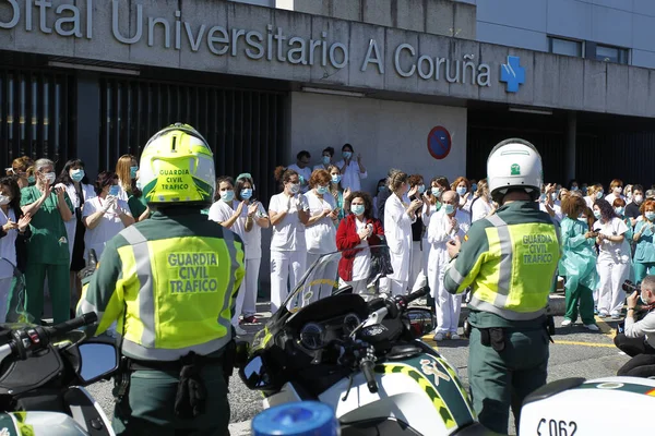 Coruña España Los Trabajadores Sanitarios Que Enfrentan Nueva Crisis Del — Foto de Stock