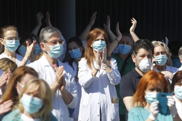 Coruña España Los Trabajadores Sanitarios Que Enfrentan Nueva Crisis Del Fotos De Stock Sin Royalties Gratis