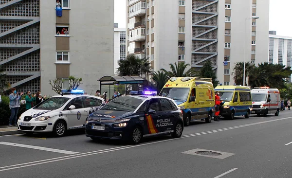 Coche Ambulancia Coruña España España Servicio Médico Emergencia Misión Crisis — Foto de Stock