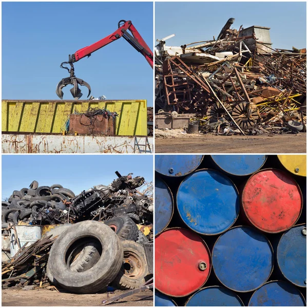 Metal junkyard collage