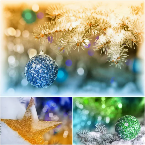 Christmas decoration collage — Stock Photo, Image