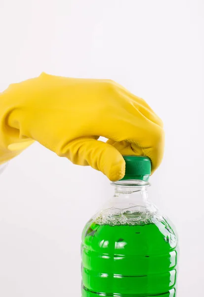 Botella de apertura manual de líquido de limpieza — Foto de Stock