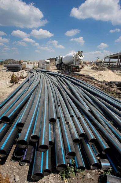 Construction material at building site — Stock Photo, Image