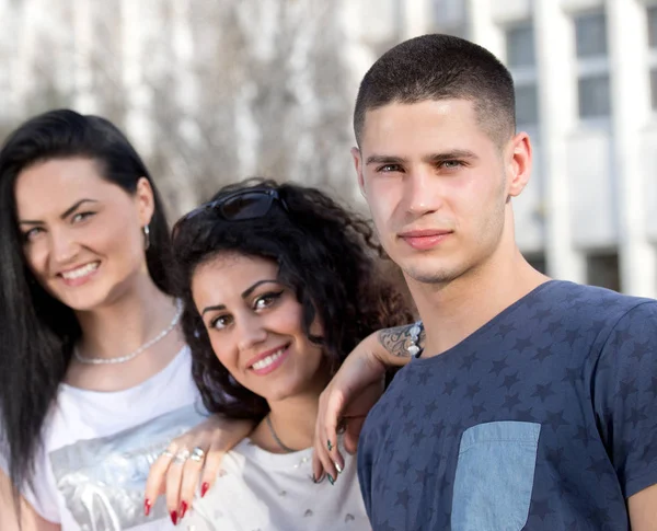 Group of students posing — Stock Photo, Image