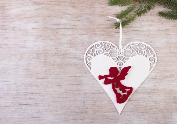Angel in heart as Christmas decoration — Stock Photo, Image