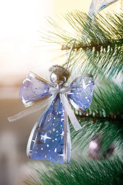 Angel Christmas ornament on tree — Stock Photo, Image