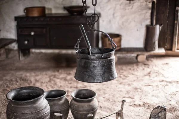 Old cooking bowls in village house