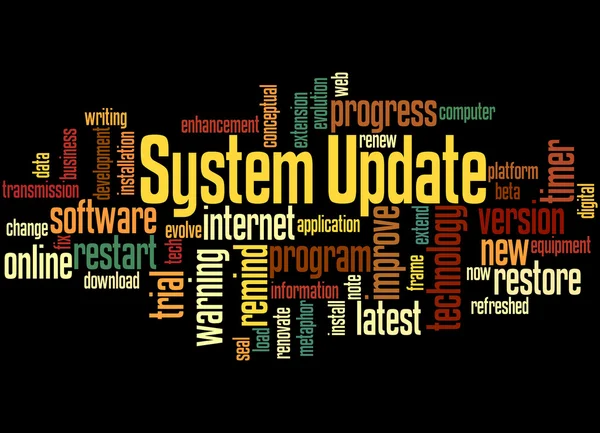 Actualización del sistema, concepto de nube de palabras 4 — Foto de Stock