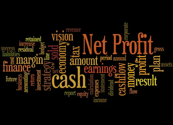 Nettovinst, word cloud konceptet 9 — Stockfoto