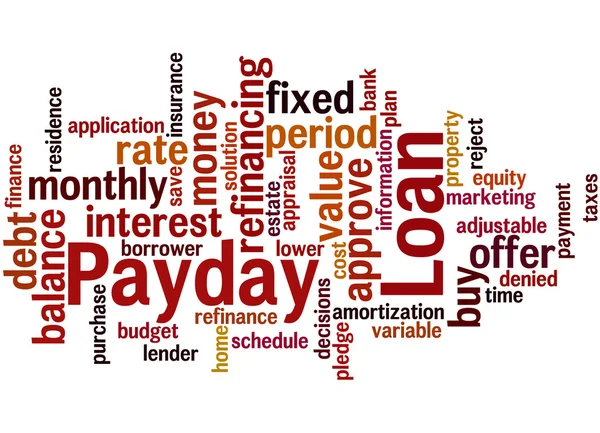 Payday Кредит, концепція хмарного слова 9 — стокове фото