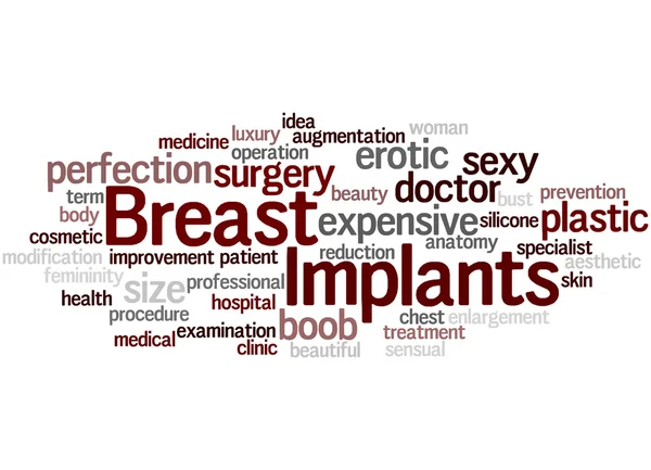 Implanty piersi, słowo cloud koncepcja 7 — Zdjęcie stockowe