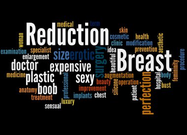 Breast Reduction, word cloud concept 7 clipart