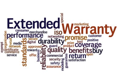Extended Warranty, word cloud concept 8 clipart