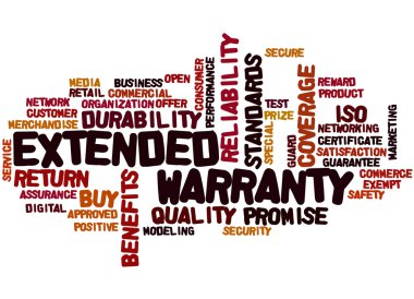 Extended Warranty, word cloud concept 6 clipart