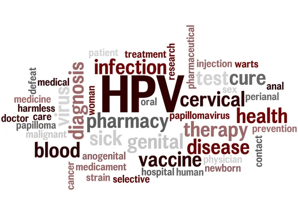 HPV ஹுமானி பாபிலோமா வைரஸ், வார்த்தை மேகம் கருத்து — ஸ்டாக் புகைப்படம்