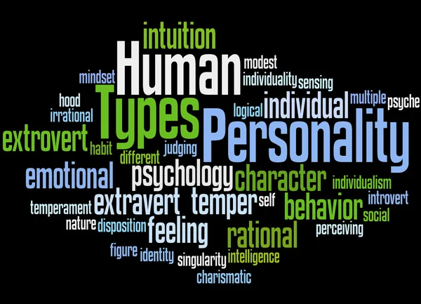 Tipos de personalidad humana, concepto de nube de palabras 2 — Foto de Stock