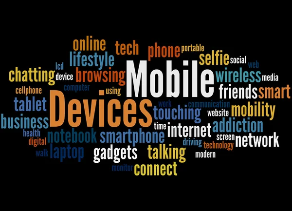 Mobile devices, word cloud concept 5 — Stock Photo, Image