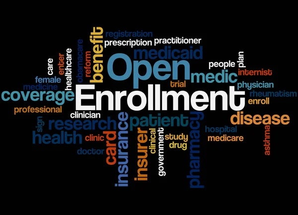 Open Enrollment, word cloud concept 7 — Stock Photo, Image