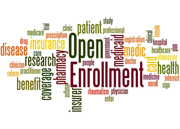 Open Enrollment, word cloud concept 4 — Stock Photo, Image