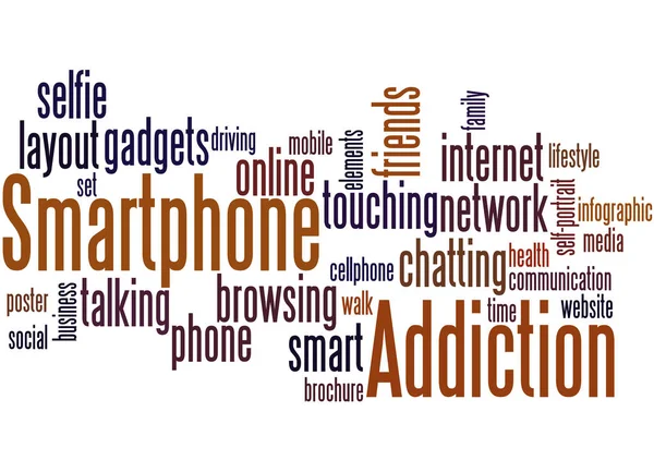 Smartphone addiction, word cloud concept — Stock Photo, Image