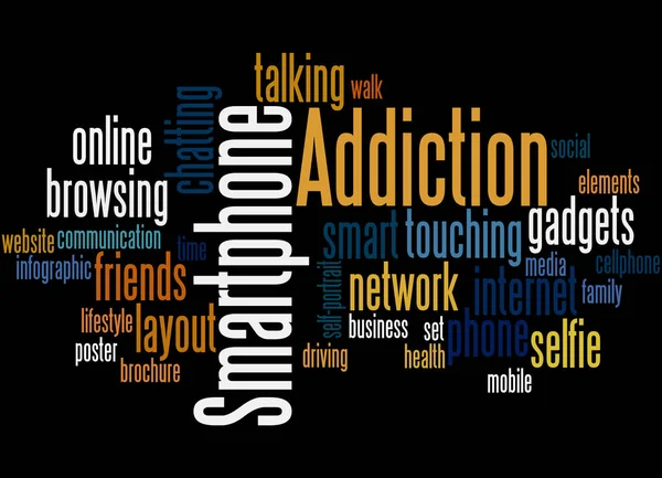 Smartphone addiction, word cloud concept 6 — Stock Photo, Image