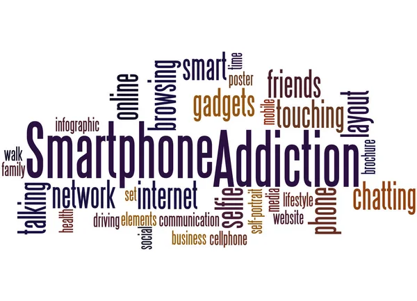 Smartphone addiction, word cloud concept 8 — Stock Photo, Image