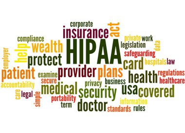 HIPAA, word cloud concept clipart