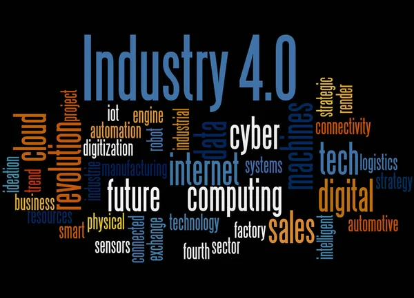 Ipar 4.0, szó felhő fogalmát — Stock Fotó