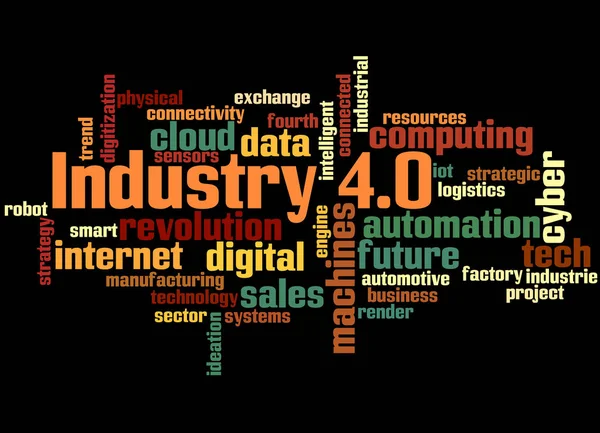 Industrie 4.0, Wort Cloud-Konzept 7 — Stockfoto