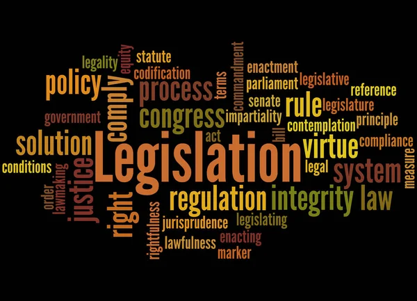 Legislación, concepto de nube de palabras —  Fotos de Stock