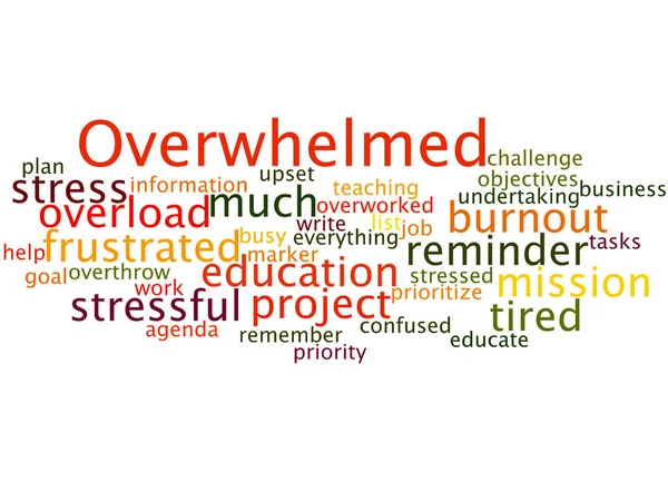 Overwhelmed, word cloud concept 5 — Stock Photo, Image