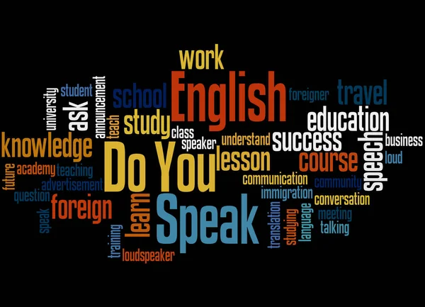 Do You Speak English, word cloud concept 4 — Stock Photo, Image