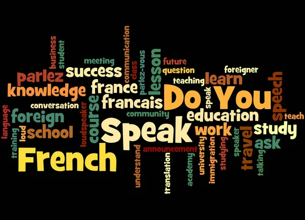 Você fala francês, conceito de nuvem de palavras 7 — Fotografia de Stock