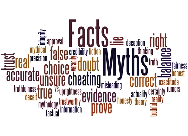 Factos - Mitos, conceito de nuvem de palavras 2 — Fotografia de Stock