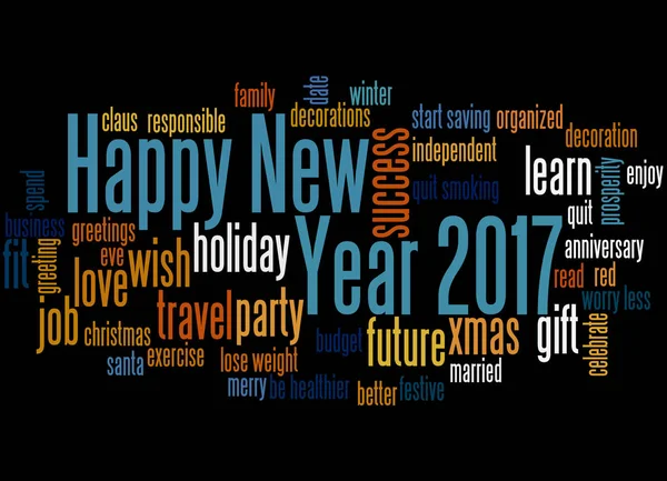 Feliz Año Nuevo 2017, concepto de nube de palabras 3 — Foto de Stock