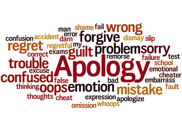 謝罪の言葉クラウド コンセプト 4 — ストック写真