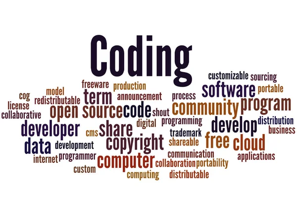 Codifica, concetto word cloud 8 — Foto Stock