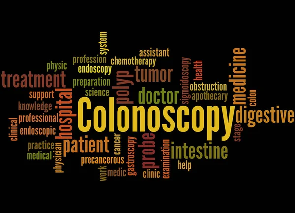 Colonoscopia, conceito de nuvem de palavras — Fotografia de Stock
